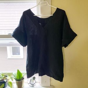 LenKo local designer in black linen - large